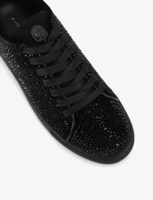 KURT GEIGER LONDON Lennon Crystal Woven Low-Top Trainers - EUR 44 / 10 UK MEN in BLACK, additional product view 2