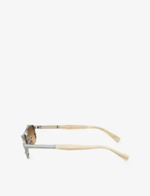 BRUNELLO CUCINELLI BC2010ST Paloma Rectangle-Frame Metal Sunglasses detail 2
