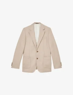 REISS Pelmet Herringbone-Weave Wool-Blend Blazer in OATMEAL – Mens | Blazers | Casual blazers