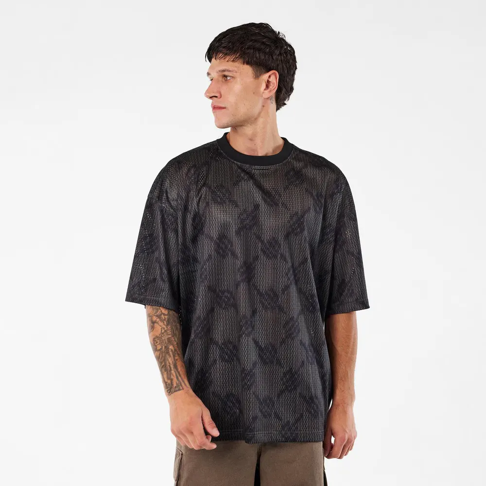 Daily Paper Men's Mesh Logo T-Shirt in Rosin Green, additional product view 3