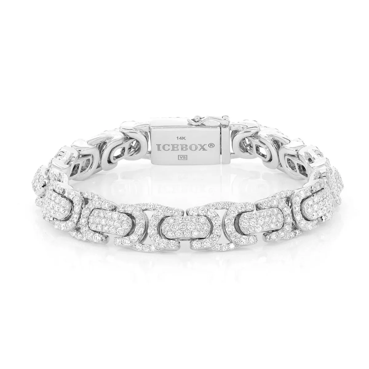 For Him Byzantine Diamond Bracelet in White Gold / 8" / Natural Diamond – Bracelet