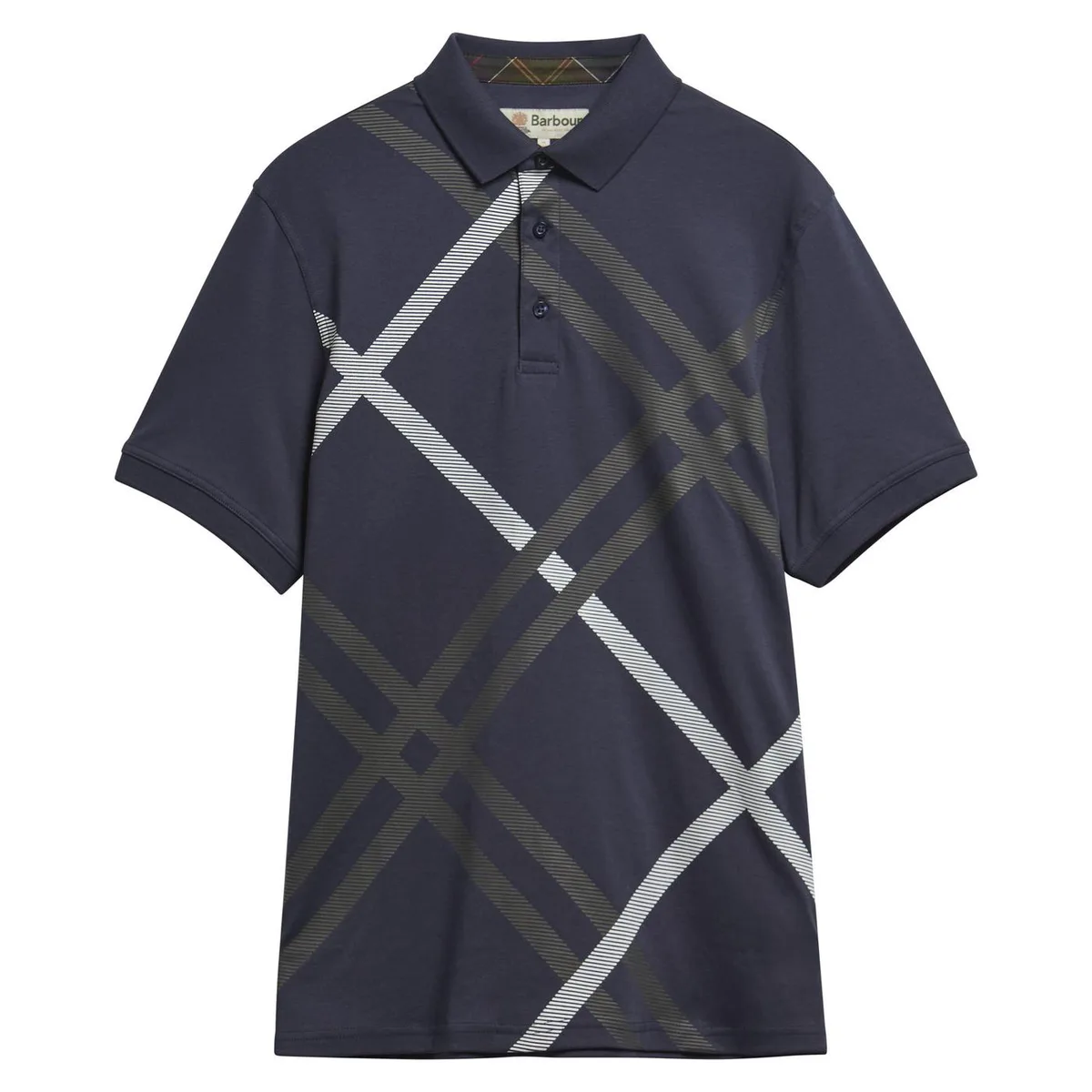 Barbour Men's Tartan Bias-Print Tailored Cotton Slim-Fit Polo Shirt