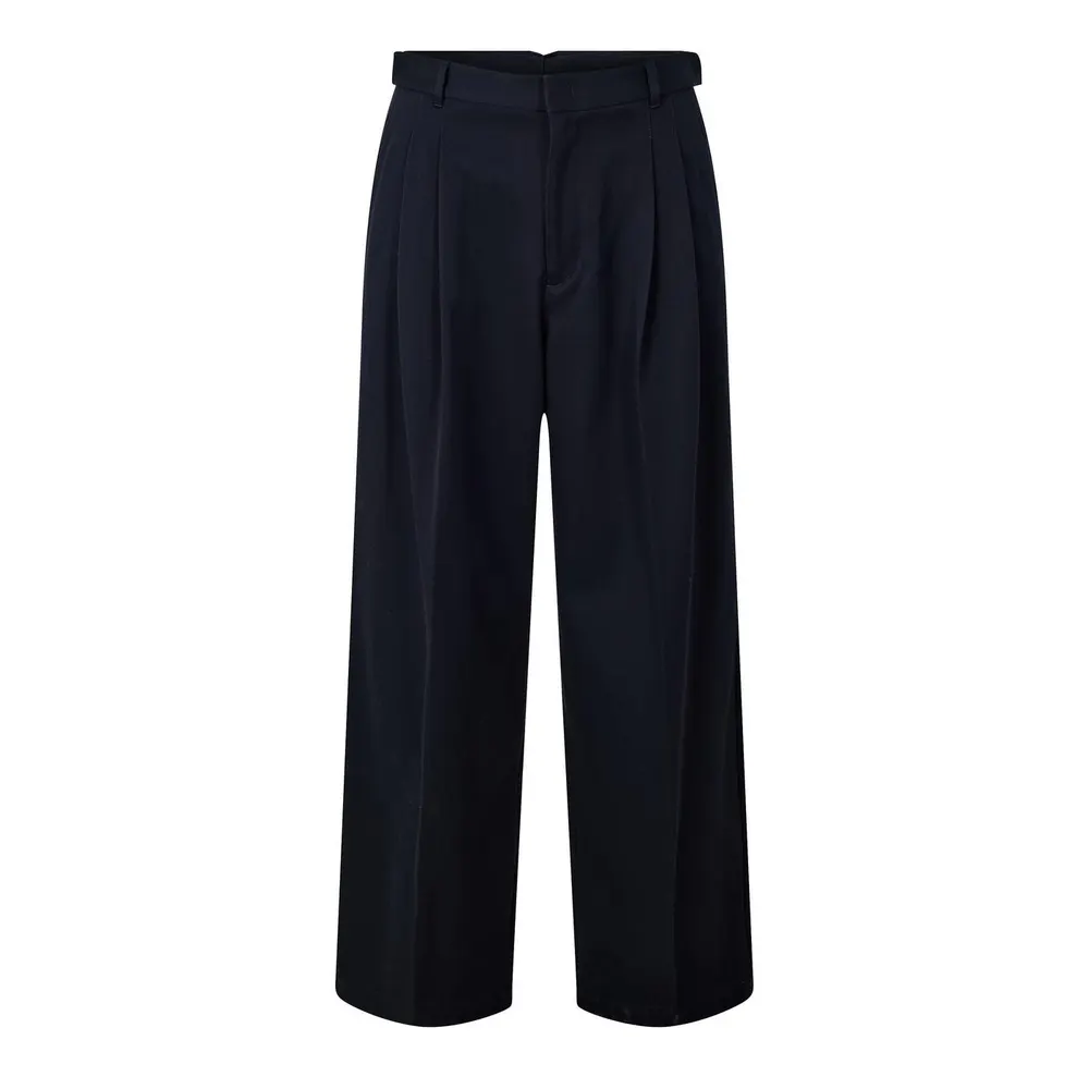 Emporio Armani Men's Cotton High-Waisted Wide Leg Trousers