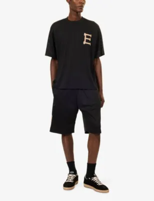 1886 AM Football Embroidered Jersey T-Shirt in BLACK, additional product view 2
