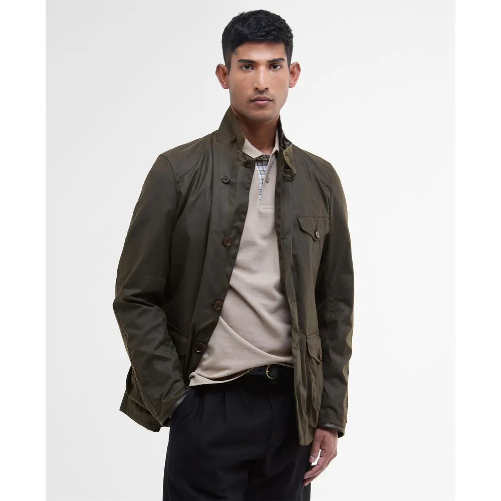 Barbour Men's Beacon Sports Long Sleeve Tailored Fit Wax Jacket detail 2