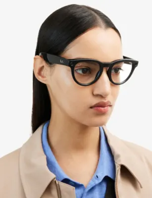 RAY-BAN META RW4013F Low Bridge Fit Headliner Phantos-Frame Injected Meta AI Glasses in BLACK, additional product view 2