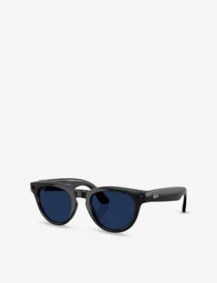 RAY-BAN META RW4013F Low Bridge Fit Headliner Phantos-Frame Injected Meta AI Glasses in BLACK, additional product view 3