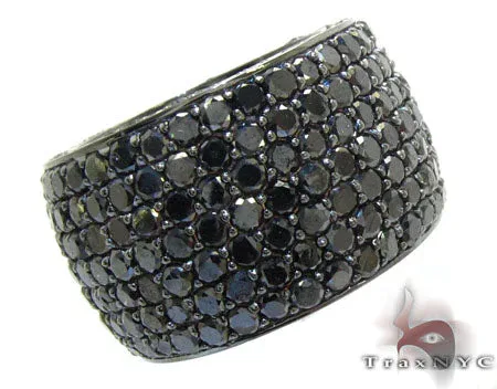 RINA - For Him CUSTOM 7 Row Fully Black Diamond Ring 23500 in Rose Gold / 6.5 – Ring