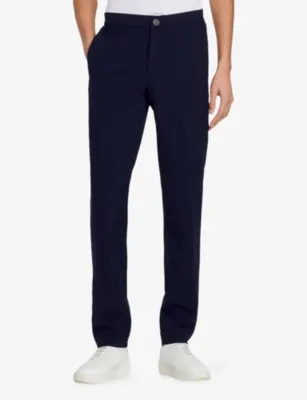 SANDRO Tapered-Leg Mid-Rise Jersey Trousers detail 3