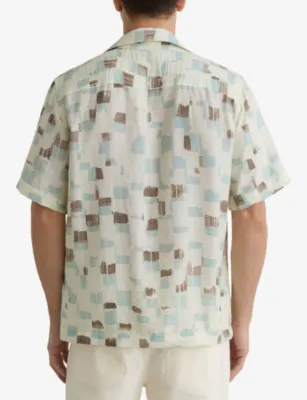 REISS Vespucci Brushstroke-Print Cotton Shirt detail 3