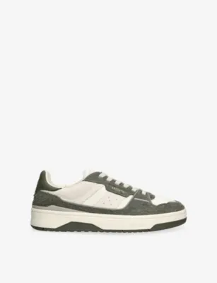 AXEL ARIGATO Clay Leather and Suede Trainers - EUR 42 / 8 UK MEN in GREEN COMB – Mens | Trainers | Lace up trainers