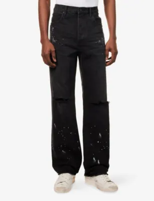 PURPLE BRAND Paint Splatter Knee-Slit Denim Jeans detail 3
