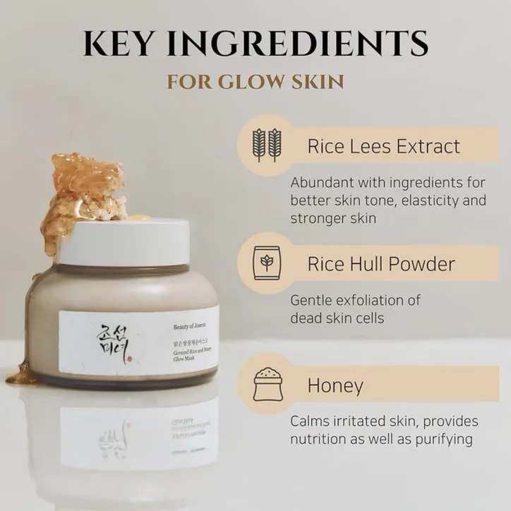 BEAUTY OF JOSEON Ground Rice and Honey Glow Mask 150ml, additional product view 3