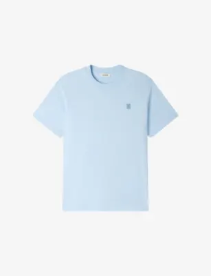 SANDRO Logo-Print Cotton T-Shirt - ROYAL BLUE