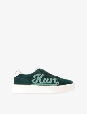 KURT GEIGER LONDON Albion Retro Suede Trainers - EUR 47 / 13 UK MEN in GREEN – Mens | Trainers | Lace up trainers