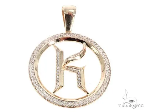 RINA - For Him CUSTOM Prong Diamond Initial Letter K Pendant 64821 in Rose Gold – Pendant