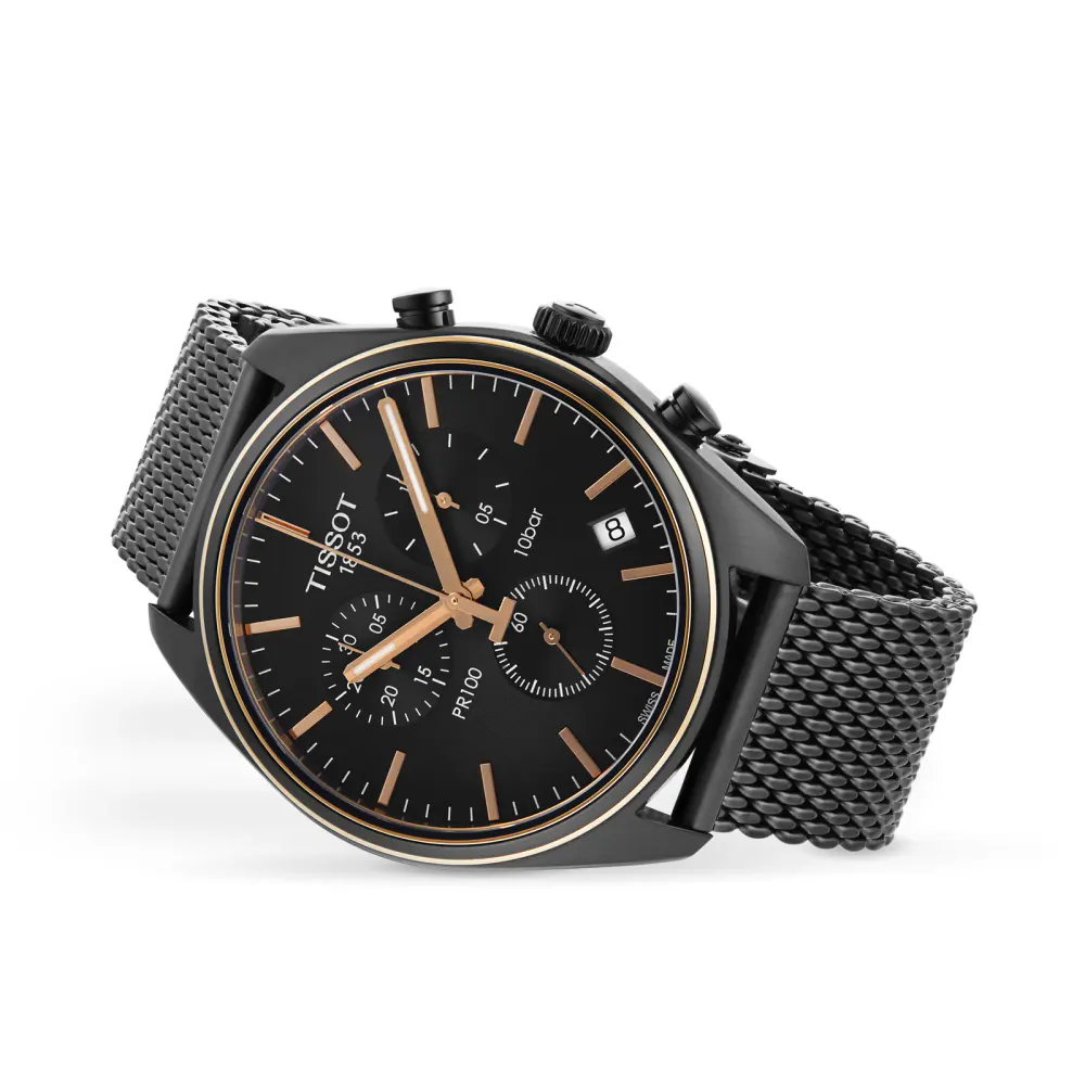 Tissot PR 100 41mm Mens Watch Black detail 2