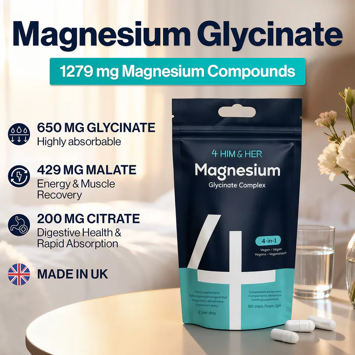 4HIM & HER 4 HIM & HER - Magnesium Glycinate 3-in-1 Complex | Magnesium Citrate & Magnesium Malate | 90 Capsules detail 2