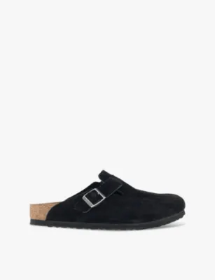 BIRKENSTOCK Boston logo-embossed suede clogs - SUEDE BLACK - EUR 45.5 / 11.5 UK MEN