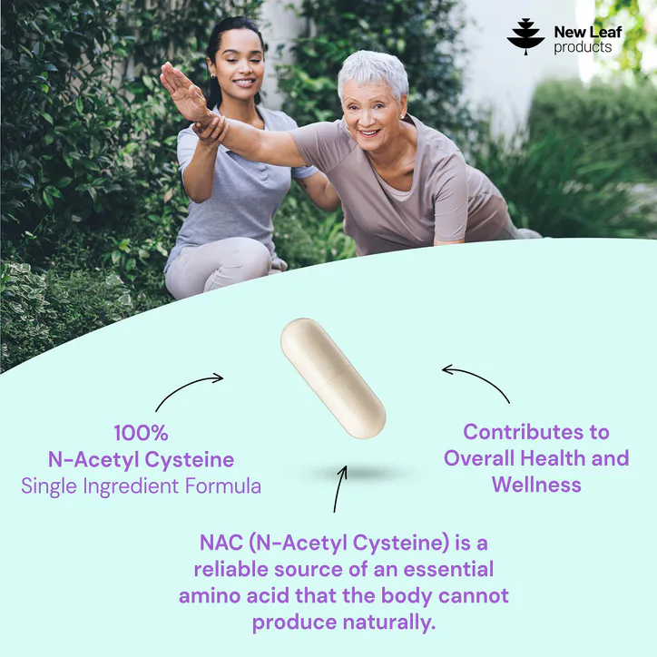 New Leaf Products NAC N-Acetyl-Cysteine Capsules 180 capsules detail 2
