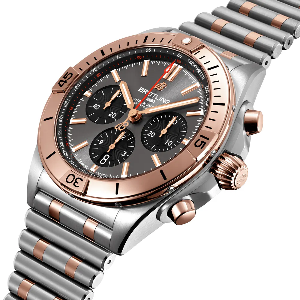 Breitling Chronomat B01 42 Stainless Steel & 18k Red Gold Watch detail 2