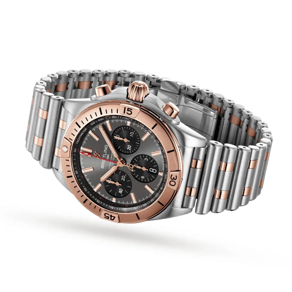Breitling Chronomat B01 42 Stainless Steel & 18k Red Gold Watch detail 3