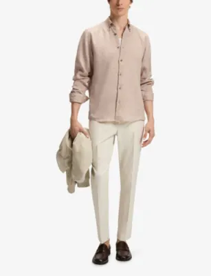 BOSS Regular-Fit Long-Sleeve Linen Shirt detail 2