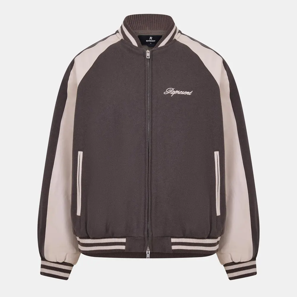 Represent Men's Metal Snap Button Varsity Jacket