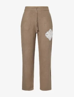 THE COUTURE CLUB Emblem Straight-Leg Knitted Jogging Bottoms