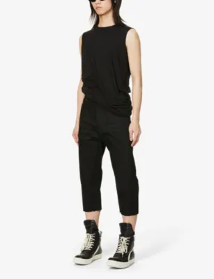 RICK OWENS Geobasket leather high-top trainers - EUR 43 / 9 UK MEN in BLK/WHITE, additional product view 2