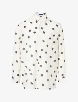 PAUL SMITH Polka-Dot Semi-Sheer Wool-Blend Shirt