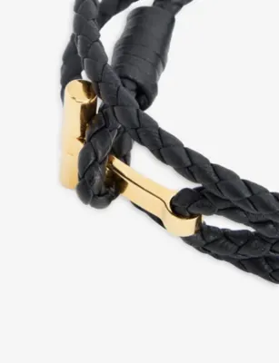 TOM FORD Braided Leather Bracelet - L detail 2