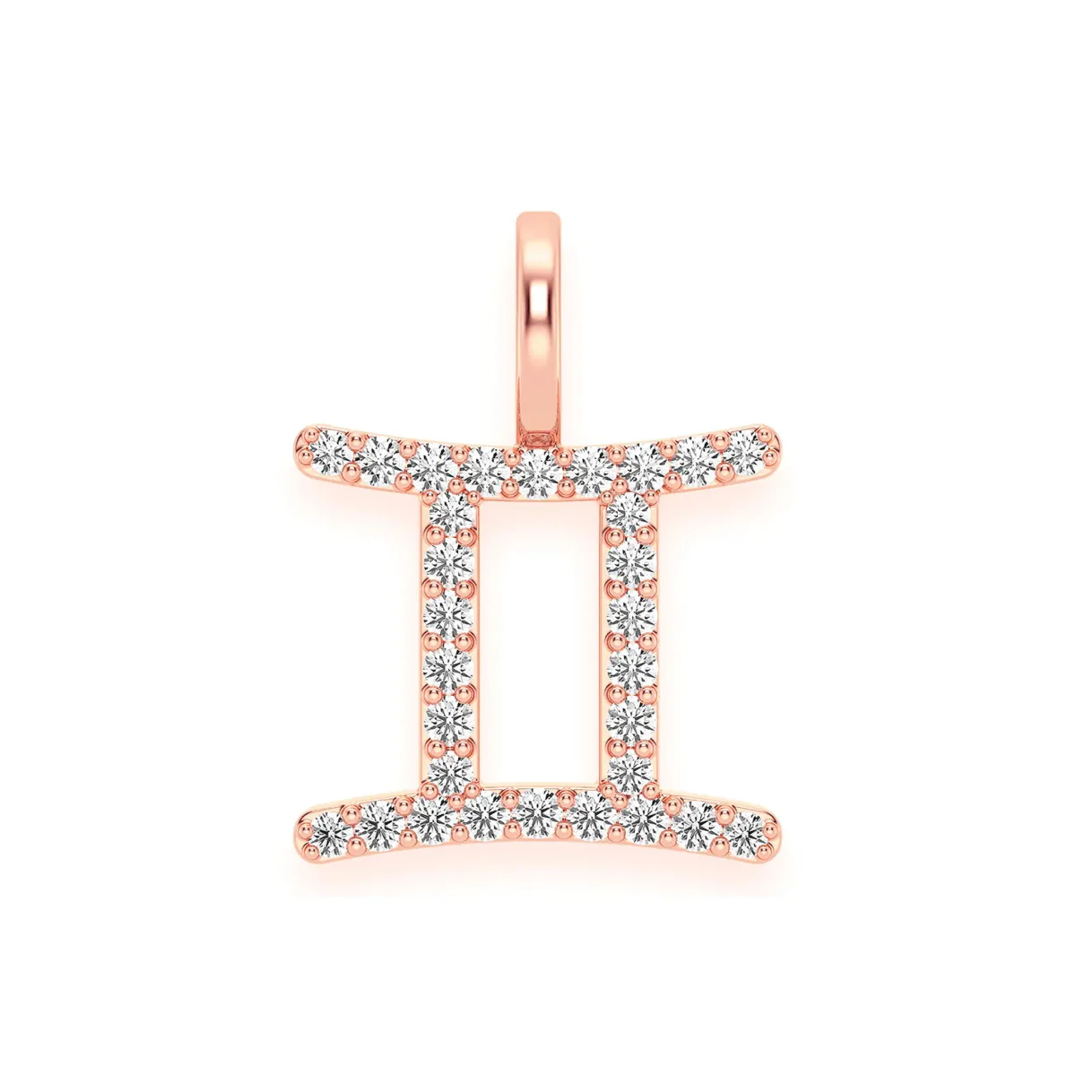 For Him Astrology Zodiac Diamond Pendant in Gemini / Rose Gold / Natural Diamond – Pendant