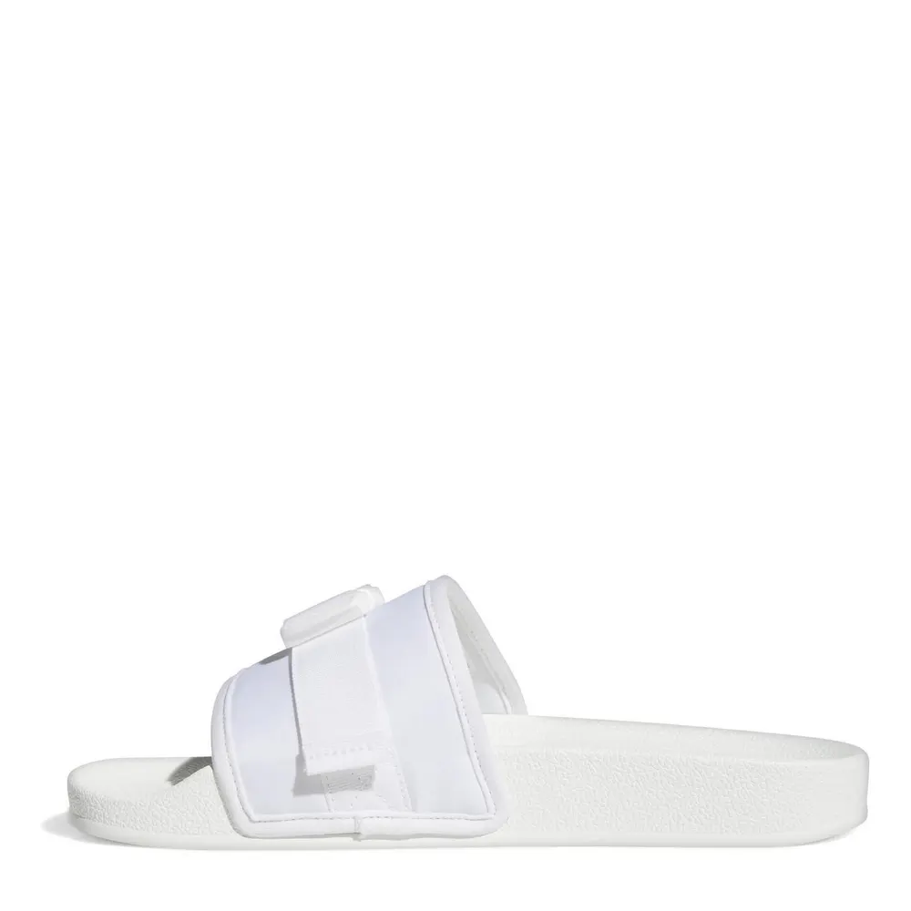 adidas Originals Adilette Pouch Sliders in White, additional product view 2