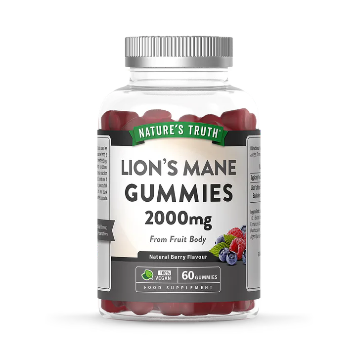 Nature's Truth Lion's Mane 2000mg - 60 Vegan Gummies - Berry Flavour 60Gummy