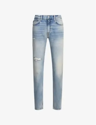 HUGO Regular-Fit Straight-Leg Distressed Denim Jeans - 30/32