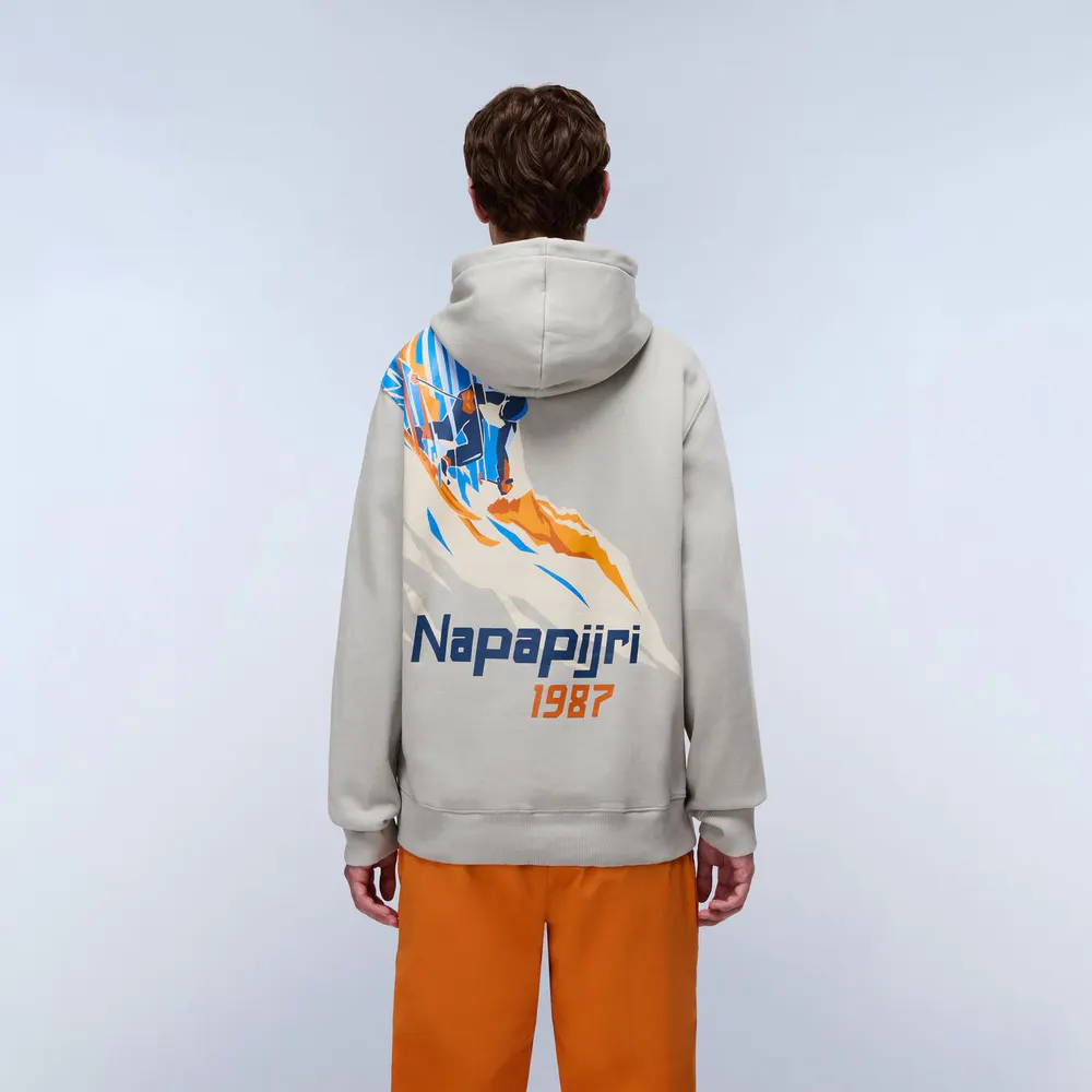 Napapijri Fiemme Hoodie Mens in Will Gray, additional product view 2