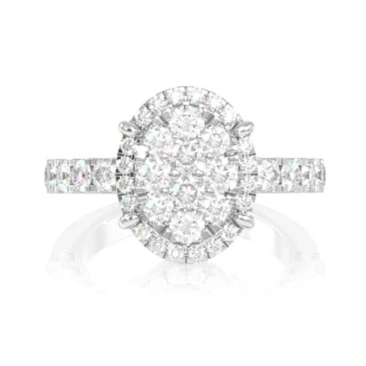 For Him Oval Cluster Halo Diamond Ring in Rose Gold / Natural Diamond – Ring
