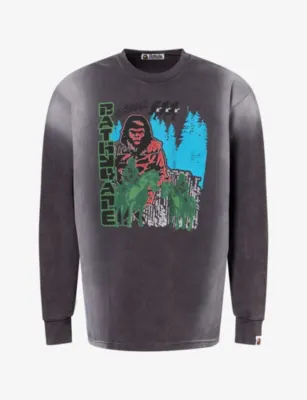 A BATHING APE Bape Military Graphic Waffle Cotton-Jersey T-Shirt