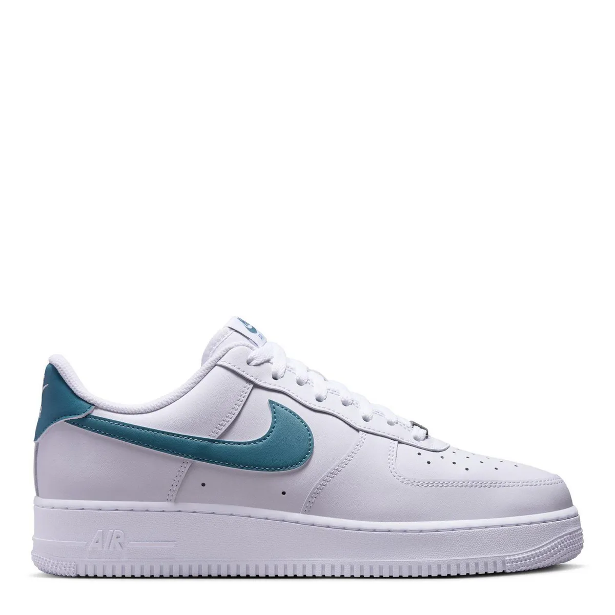 For Him Nike Mens Air Force 1 07 Shoes in White/Smoke Blu – Footwear