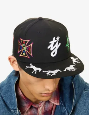 TWOJEYS x New Era 59Fifty Brand-Embroidered Canvas Cap - 7 in BLACK, additional product view 2