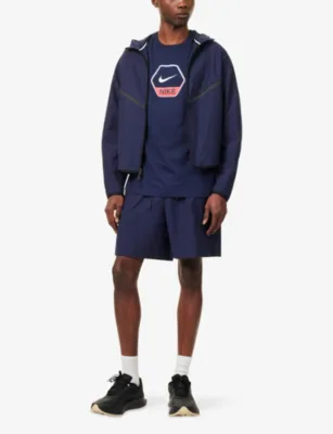 For Him Logo-Print Crew-Neck Cotton T-Shirt in OBSIDIAN, additional product view 2