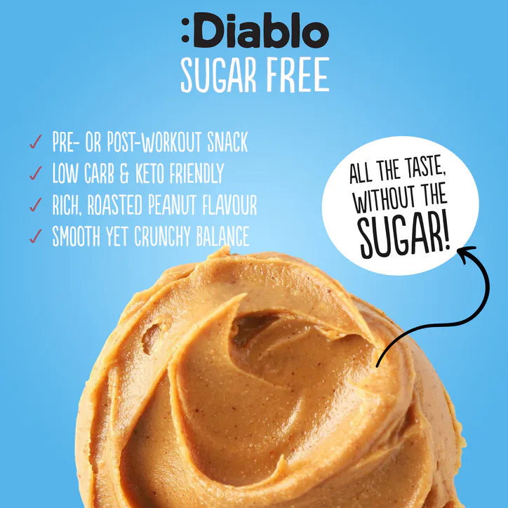 Diablo No Added Sugar Crunchy Peanut Butter 350g, additional product view 2