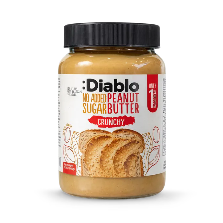 Diablo No Added Sugar Crunchy Peanut Butter 350g