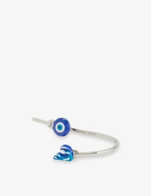 POUBEL Evil Eye La Mer Sterling-Silver Enamelled Bangle - S
