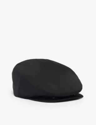 PRADA Triangle-plaque Re-Nylon beret hat - S in BLACK, additional product view 3