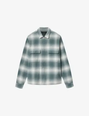 ALLSAINTS Polanco Zip-Up Checked Cotton Shirt