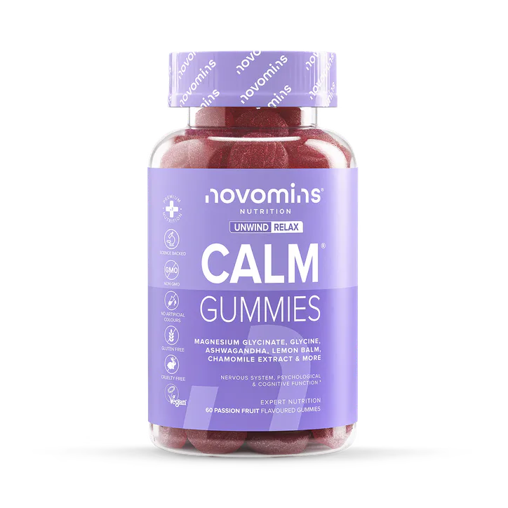 Novomins Calm Magnesium Glycinate Passionfruit Flavoured 60 Gummies
