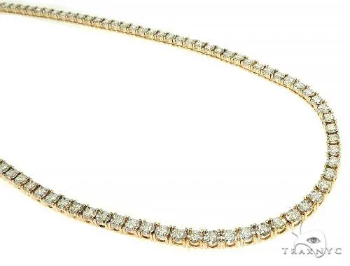 RINA - For Him FACTORY Illusion Diamond Tennis n 24 Inches 3mm 66039 in Rose Gold – Chain