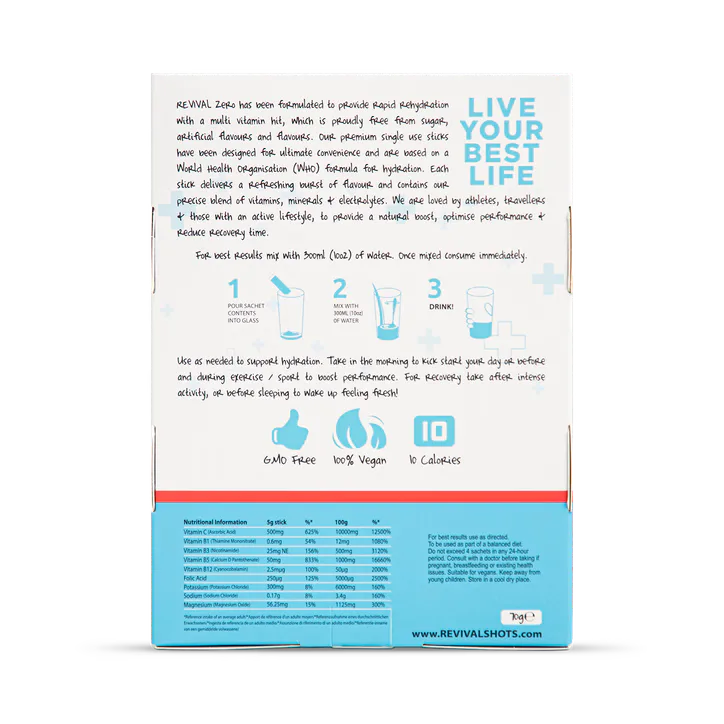 REVIVAL Rehydration & Recovery ZERO - Strawberry 14 pack detail 2